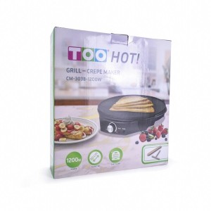 TOO CM-303B-1200W fekete grill-és palacsintasütő 