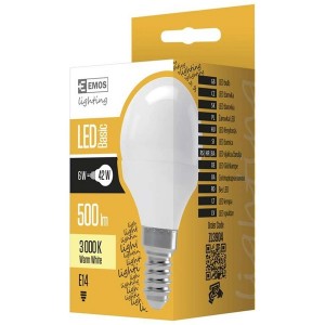 Emos ZL3904 BASIC 6W E14 500 lumen meleg fehér LED kisgömb izzó 