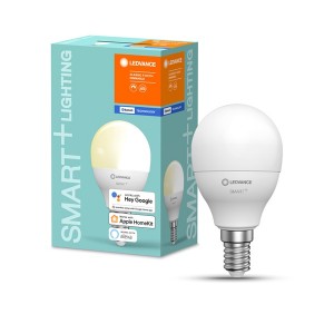 Ledvance Smart+ Bluetooth vezérlésű 5W 2700K E14, kisgömb alakú LED fényforrás 