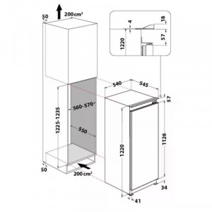 Whirlpool ARG 7181 Beépíthető hűtőszekrény