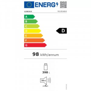 Gorenje R619DABK6 Egyajtós hűtőszekrény D Energiaosztály