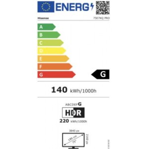 HISENSE 75E7KQ 4K UHD Smart televízió, sötétszürke, 189 cm