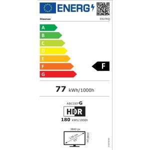 HISENSE 55U7KQ 4K UHD Smart Mini-LED ULED televízió, sötétszürke, 139 cm