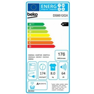 BEKO DS8512GX Hőszivattyús szárítógép