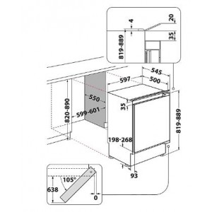 WHIRLPOOL WBUF011 Pult alá építhető hűtőszekrény