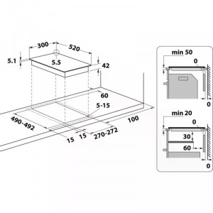 WHIRLPOOL WRD 6030 B Beépíthető kerámia dominó főzőlap