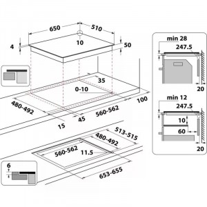 Whirlpool WF S8865 NE Beépíthető Indukciós főzőlap Keret nélküli, 7200 W, Érintőszenzoros, Gyerekzár, Booster funkció