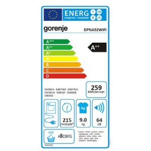 GORENJE DPNA92WIFI Hőszivattyús szárítógép