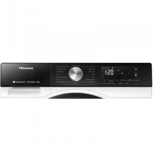 Hisense WF3S8043BW3 Elöltöltős mosógép A Energiaosztály, 8 kg, Normál mélység, 1400 fordulat/perc, Centrifugálási zajszint: 72 dB, Inverter motorral, Gőzfunkcióval