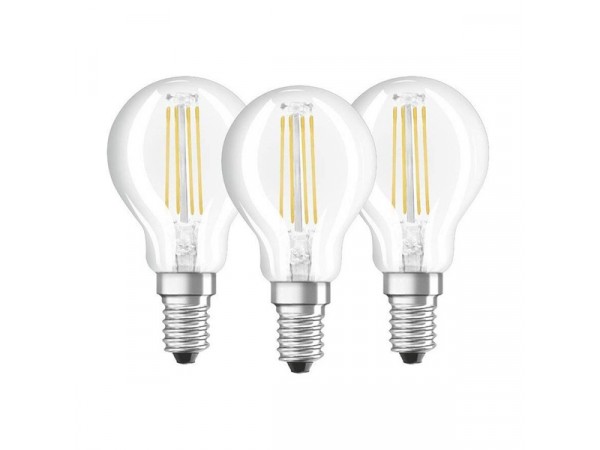 Osram Base átlátszó üveg búra/4W/470lm/2700K/E14 LED kisgömb izzó 3 db 