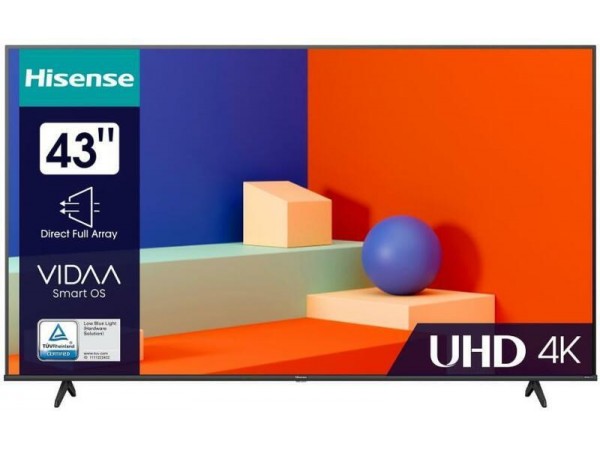 HISENSE 43A6K 4K UHD Smart LED televízió, fekete