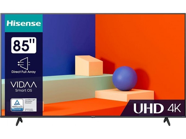 HISENSE 85A6K 4K UHD Smart LED televízió, fekete, 215 cm